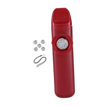 Imagem de menolana Kazoo profissional com 5 membranas de substituição, alça para o pescoço, leve, ajustável, ideal para lembrancinhas de festa e para adultos, Vermelho