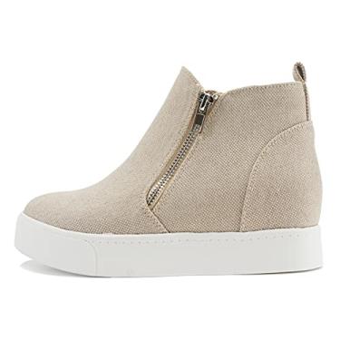 Imagem de Soda Tênis feminino Taylor Nubuck de cano alto sem cadarço, Lona natural, 6.5