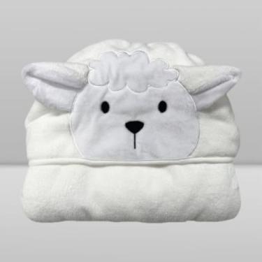 Imagem de Toalha de Banho Baby com Capuz Ovelha 140X70 - Laço Bebê