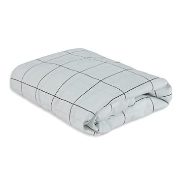 Imagem de Lençol Avulso Com Elástico para Mini Berço 100% Algodão Percal 200 Fios Grid