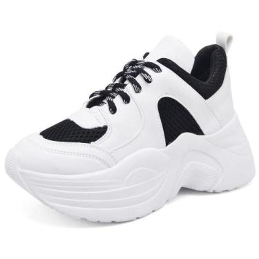 Imagem de Tênis Sneaker Chunky Pires Shoes Cadarço Sola Leve Detalhe Recortes e 
