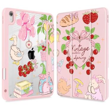 Imagem de Mektron Capa para iPad 11ª/10ª geração 2025 iPad 11 polegadas A16 capa com suporte para lápis serve para iPad 10 polegadas 2022 capa transparente à prova de choque, clipe Y2K