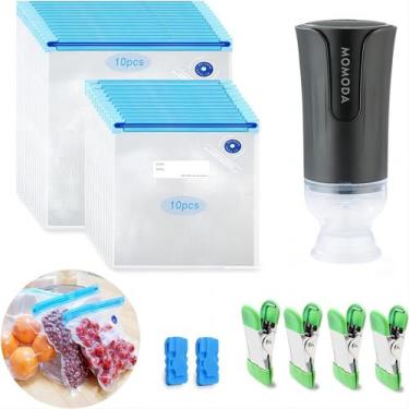 Imagem de Sacos de cozinha Sous Vide MOMODA, conjunto de 20 com bomba elétrica