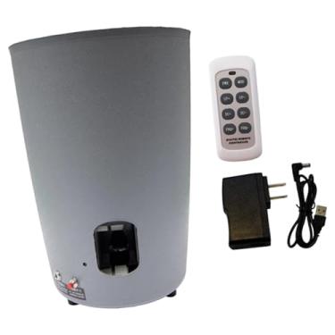 Imagem de harayaa Robô de tênis de mesa portátil com controle remoto, capacidade para 80 bolas, bolas de saque com loop, máquina de bolas automática para uso interno e, Cinza