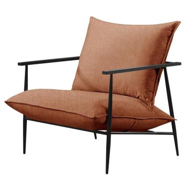 Imagem de Poltrona Agatha Luxo Metal Industrial Castellar Móbile Linho Terracota