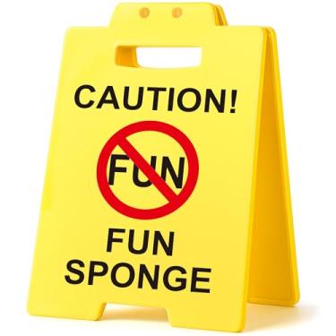 Imagem de Placa de mesa engraçada mini cautela divertida esponja - presente amarelo para decoração de mesa de escritório para colega de trabalho RH professor executor de regras assistente de administração chefe