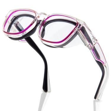 Imagem de LianSan Óculos De Segurança Sobre Grau Para Mulheres - Antiembaçantes Adequados Com Certificação Ansi Z87.1 (Roxo Brilhante)