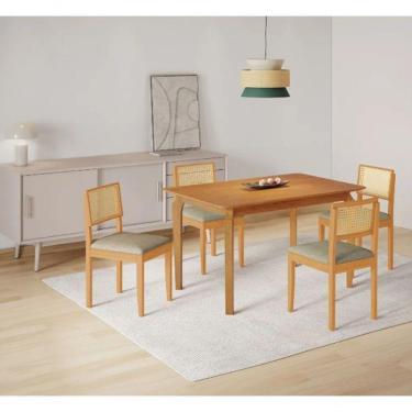 Imagem de Mesa Alegra 4 Cadeiras Jade 1,20m Linho Cinza Jcm - Cinamomo