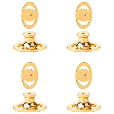 Imagem de Costas de brinco de bloqueio para pregos, hipoalergênicos de ouro 18 K, substituições para pregos/orelhas caídas, suporte de bloqueio seguro para orelhas sensíveis (8 peças)