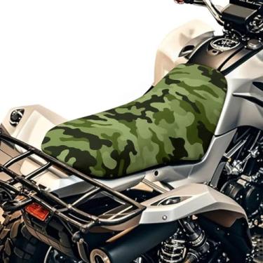 Imagem de Howilath Capas de assento de quadriciclo camufladas verdes resistentes à água compatíveis com Sportsman Rancher Foreman Scrambler Kodiak Grizzly Arctic Cat ATV acessórios