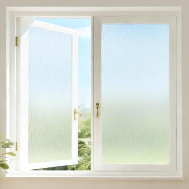 Imagem de Borskyn Película de privacidade para janela - matiz decorativa de vidro fosco com 96% de bloqueio UV, capa não adesiva de aderência estática para banheiro de escritório em casa, 43 x 1000 cm, pura