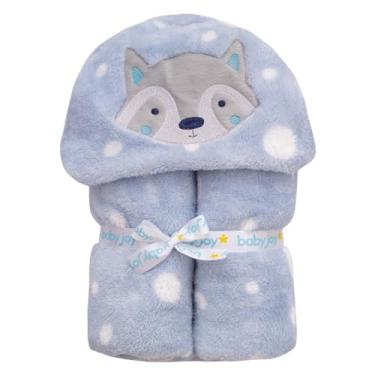 Imagem de Manta Cobertor De Bebê Menino e Menina Com Capuz Forrado Bordado 85x100cm Estampas de Bichinhos - Baby Joy (Poá Azul)