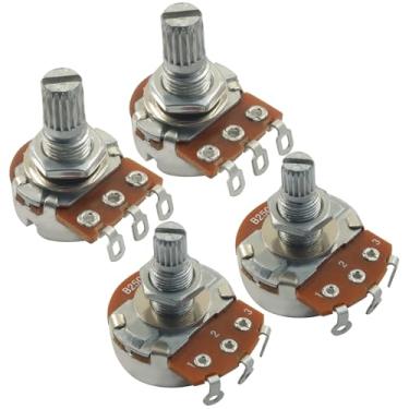 Imagem de BokWin Potenciômetro de guitarra pacote com 4 - Potes cônicos de áudio A250K Tone & B250K Combo de volume, eixo curto de 18 mm para controle confiável de volume e ajuste de tom de guitarra elétrica