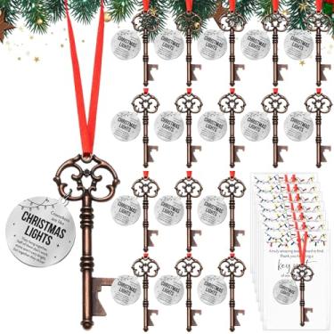 Imagem de Landical 24 conjuntos de presentes de agradecimento de Natal Coworkers are Like Christmas Lights Key Ornamento abridor de garrafas, enfeite de árvore de Natal, cartões de agradecimento de funcionários