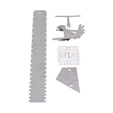 Imagem de Zhjvihx Conjunto de Ferramentas de Medição de Guitarra, Aço Inoxidável Preciso + Régua de Acordes de Guitarra de Plástico para Medição de Cordas de para Ferramentas de de (Prata)