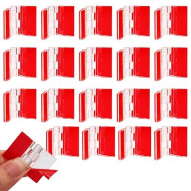 Imagem de Moicstiy 20 peças de dobradiças pequenas de acrílico, dobradiças de plástico autoadesivas, ferramentas dobráveis transparentes para artesanato, tampa de aquário, armário, móveis de vidro e suporte de