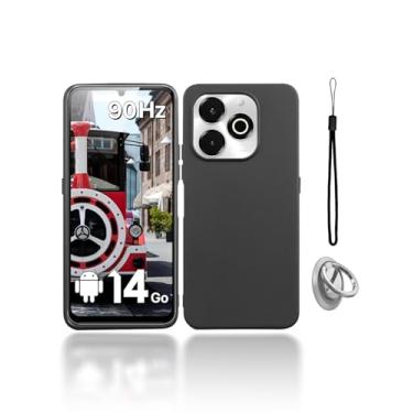 Imagem de KONXISA Capa para UMIDIGI G9X, capa de telefone com fivelas e cordões, capa protetora de material TPU premium, capa protetora resistente a arranhões e quedas, preta