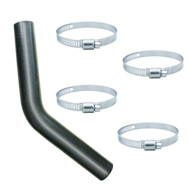 Imagem de Mangueira de pescoço de enchimento de combustível de gasolina - tanque de gás reforçado de 45 graus interno de 3,8 cm com 4 braçadeiras de mangueira - (3,8 cm ID 39 cm de comprimento)