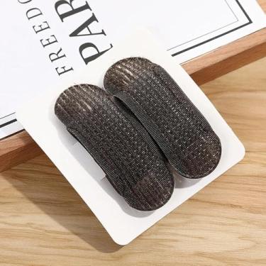 Imagem de 2 grampos de cabelo BB, ferramenta de extensão de cabelo com franja de aparência natural, clipe de elevação de raiz de esponja respirável (marrom café)