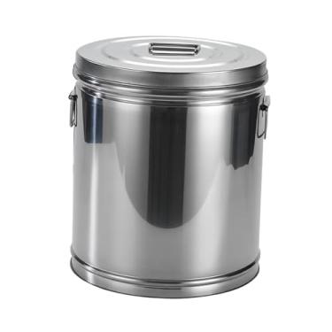 Imagem de ＫＬＫＣＭＳ Recipiente hermético de aço inoxidável para farinha, panelas, cápsulas de detergente, arroz e outros alimentos, ideal para balcões de restaurantes, 32cmx36cm