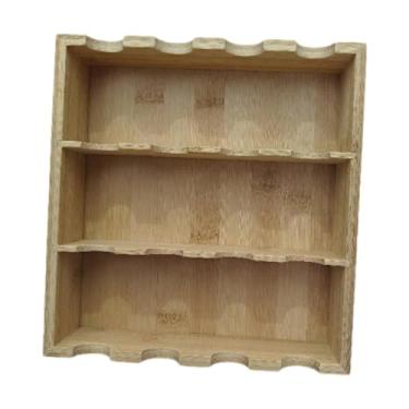 Imagem de Bothyi Organizador de temperos em bambu com 3 níveis, prateleira expositora para potes de especiarias, ideal para armário, despensa e