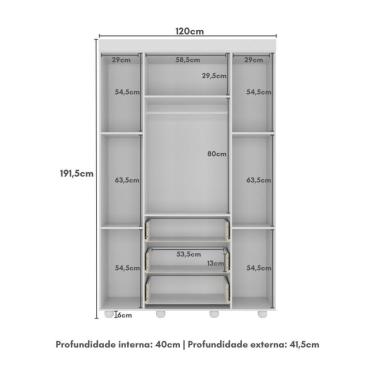 Imagem de Guarda-roupas Infantil 4 Portas E 3 Gavetas Picolé Multimóveis Bb2894 Branco