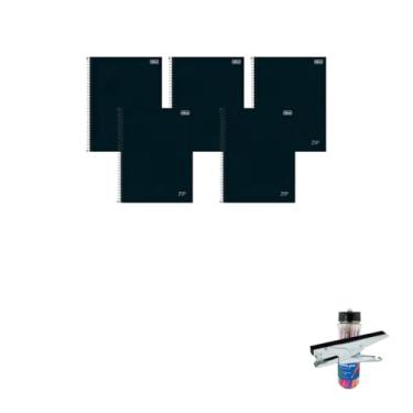 Imagem de Kit Caderno Universitário Zip Preto 1M 80 Folhas Tilibra Caneta Esferográfica 0.7mm Grampeador Alicate HP45