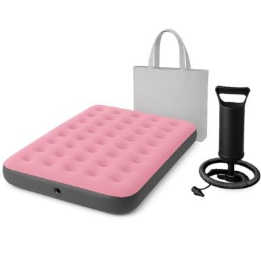 Imagem de Colchão Inflavel De Casal Rosa Com Bomba Multiuso + Bolsa - Teko