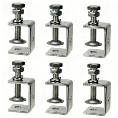 Imagem de Grampos C de aço inoxidável, mini grampos de tigre de 2,5 cm para marcenaria, braçadeiras em U de metal resistente com abertura de mandíbula larga estável/design de viga em I para construção de