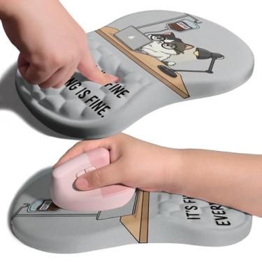 Imagem de Armanza Mouse pad ergonômico com suporte de pulso para articulações com almofada de espuma de memória, colisão de massagem, alívio da dor no túnel do carpo, design de inclinação para descanso de pulso
