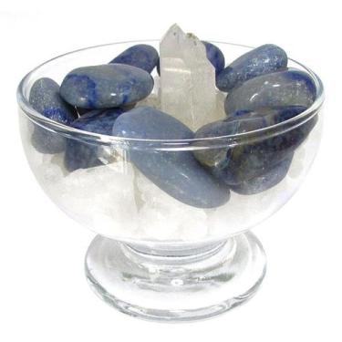 Imagem de Taça da Intuição com Quartzo Azul, Ponta de Cristal e Sal Grosso 7cm -