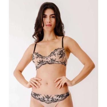 Imagem de Sutiã Com Base E Sem Bojo Tule Bordado Marisa-75410, Bege, 46