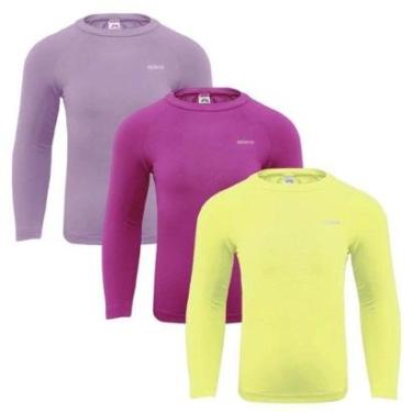 Imagem de Kit 3 Camisas Térmicas Selene Proteção UV50+ Juvenil - Amarelo e Rosa 10-Unissex