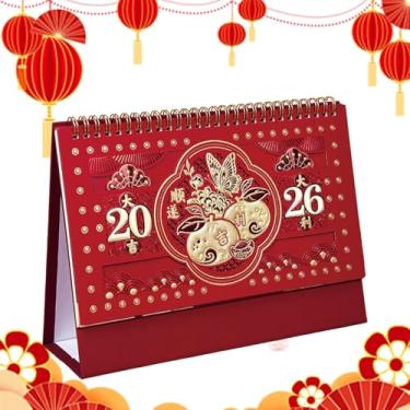 Imagem de Calendário de Mesa 2026 - Festa da Primavera com Espaço para Anotações | Ano Do Cavalo Com 12 Meses | Para Sala De Aula Escritório Quarto Estar Estudantes Professores Adultos