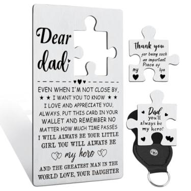 Imagem de llxxeyopqdxz Thank You Dad Gift from Daughter, Father's Day Birthday Thanksgiving Christmas Gifts Card for Father Papa, Love Girl for Dad Cartão de metal gravado YKA6