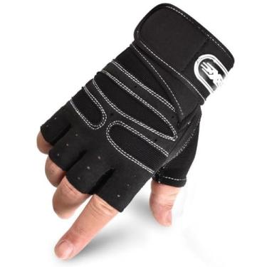 Imagem de Luvas de ciclismo para atividades ao ar livre, antiderrapantes, esportivas, atividades profissionais, treino, equitação (preto e branco)