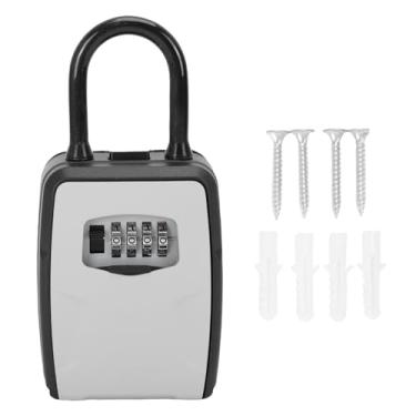 Imagem de aqxreight Cofre de Chave, Caixa de Bloqueio de Segurança Com Chave de Liga de Alumínio Com Combinação de 4 Dígitos e Grande Capacidade, para Apartamento de Escritório Doméstico