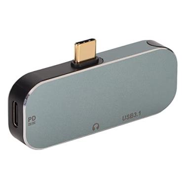 Imagem de SUNGOOYUE Hub TechPro 5 Em 1 Tipo C, Liga de Alumínio, Prata, Transferência de Dados de 10 Gbps, Fornecimento de Energia de 100 W, Adaptador USB Multiportas para, OS X