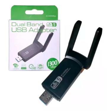Imagem de Fenvi Adaptador Wi-Fi USB 3.0 Dual Band 1300 Mbps, 2.4GHz e 5.8GHz, Preto, Modelo F-AC1300U