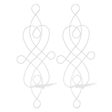 Imagem de ZAWELIYO Suporte de Arandela de Vela de Parede de Ferro Elegante Castiçais Suspensos de Ferro Dobrável Resistência à Deformação para Casamento Sala de Estar Decoração de Quarto Preto 2 Conjuntos