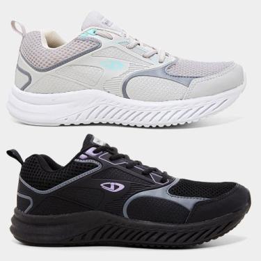 Imagem de Kit Tênis Kurz Impacto com 2 Pares Feminino, Preto, 37