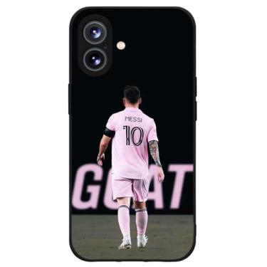 Imagem de C0KC0IP ZERMU Capa para iPhone 16, Mess%i Inter Soccer Miam-i #10 Fashion Case Proteção Total Silicone Macio TPU Absorção de Choque Capa para iPhone 16 6,1 polegadas