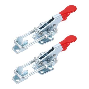 Imagem de HARFINGTON 2 peças 40323 Grampo de trava de alternância M4 x 30 mm 181 kg Capacidade de retenção ajustável Travas de tração de liberação rápida Grampos de ferrolho de ferro galvanizado para tampa de