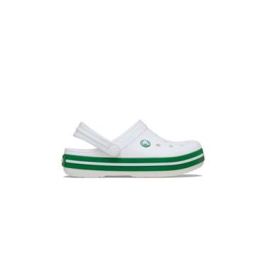 Imagem de Sandália Crocs Crocband Branco/Verde, 33