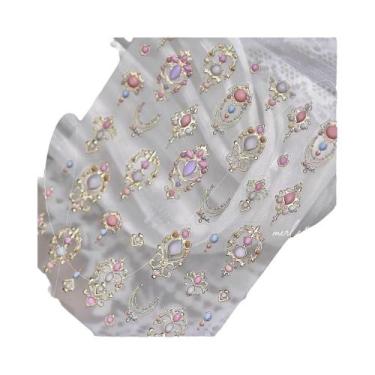 Imagem de Adesivos De Unhas 5D Em Forma De Cetro Dourado, Padrão Luxuoso De Pedr