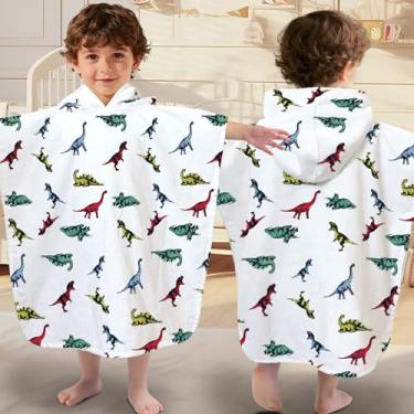 Imagem de VOOVA & MOVAS Toalha com capuz infantil, grande (2 a 4 anos, 56 x 56 cm) feita de 100% algodão macio, toalha poncho com capuz absorvente para bebês meninas, perfeita para piscina | natação | banho |