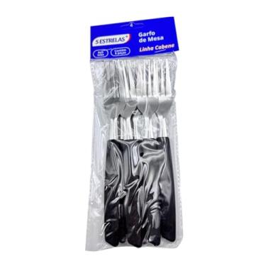 Imagem de Kit 6 Garfos de Mesa Cabene – Cabo de Plástico Preto, Resistente e Prático para Uso Diário em Casa ou Buffet
