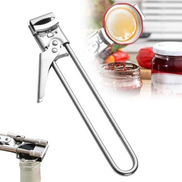 Imagem de Novo abridor de pote de aço inoxidável ajustável, abridor de latas multifuncional de aço inoxidável, abridor de garrafas de tampa de jarra, acessórios de cozinha. (1 peça)
