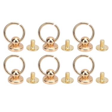 Imagem de KUIDAMOS Anel Rebite Forte Liga de Zinco Parafuso Cabeça Redonda Rebite para Artesanato de Couro Diy 50 Conjuntos para Cinto de Caixa de Telefone (Ouro)