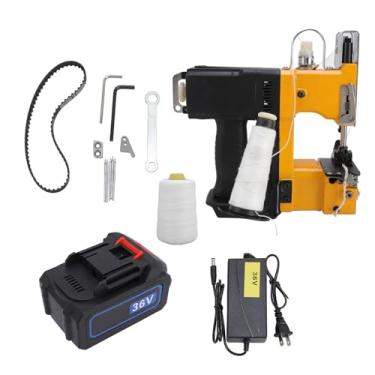 Imagem de Máquina de costura de saco tecido sem fio costurador de saco elétrico mais próximo 1500 1700 pontos por minuto 280 W de potência para sacos de areia de costura ao ar livre Sacos (Plugue dos EUA)
